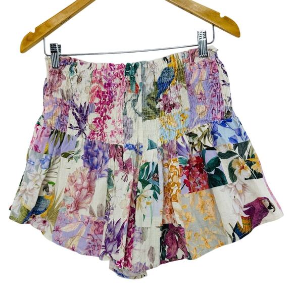 Zara Floral Patchwork High Rise Flowy Shorts Size Medium Blogger Favorite - Picture 7 of 10